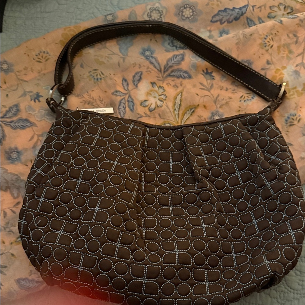 Kate Spade Brown Patterned Shoulder Bag